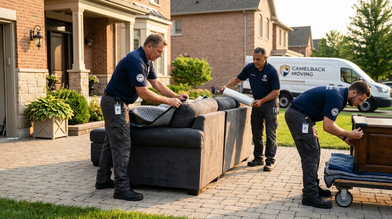 Large estate moving crew wrapping furniture in Middlebourne, WV